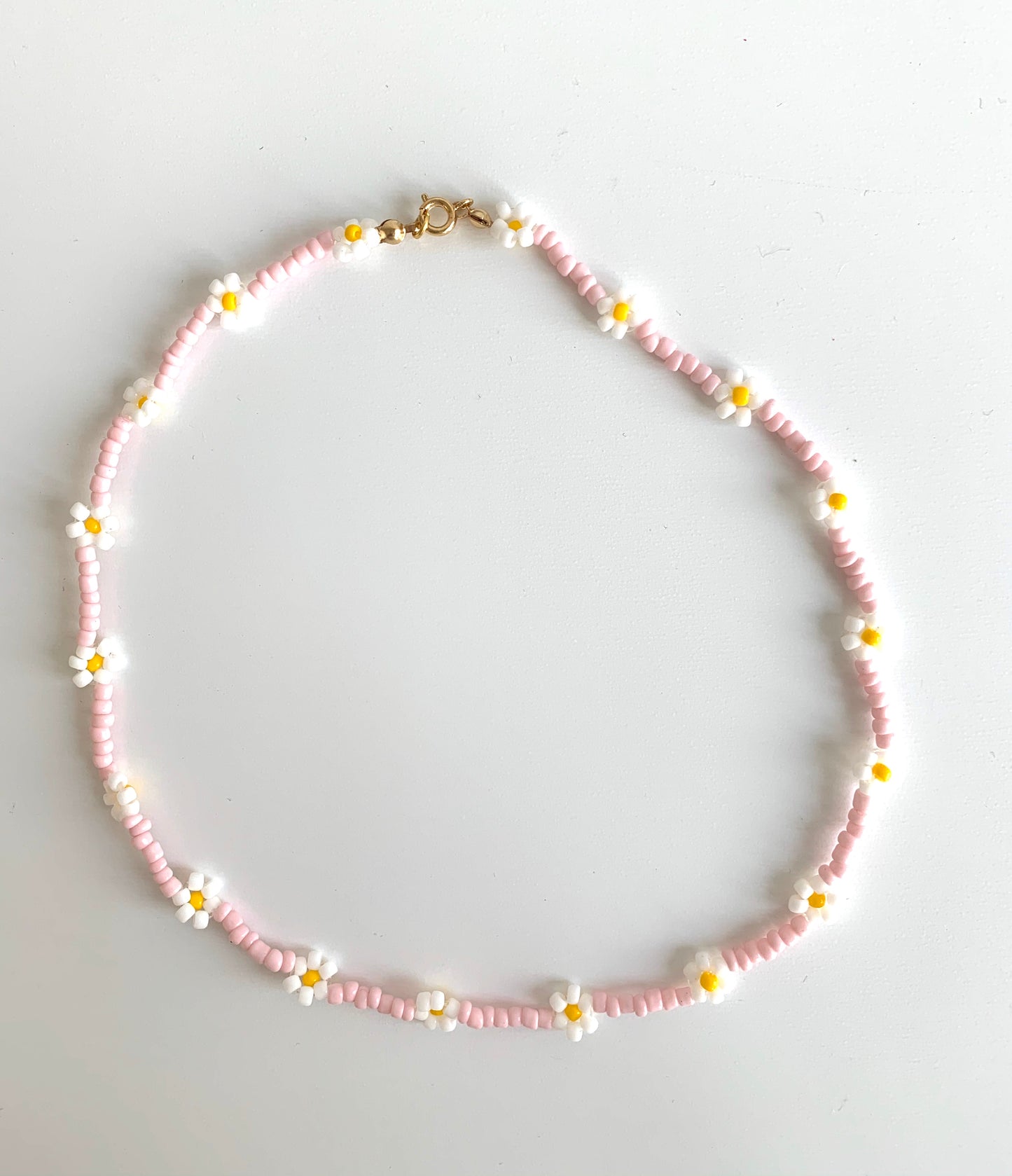 Collana perline Margherite Rosa